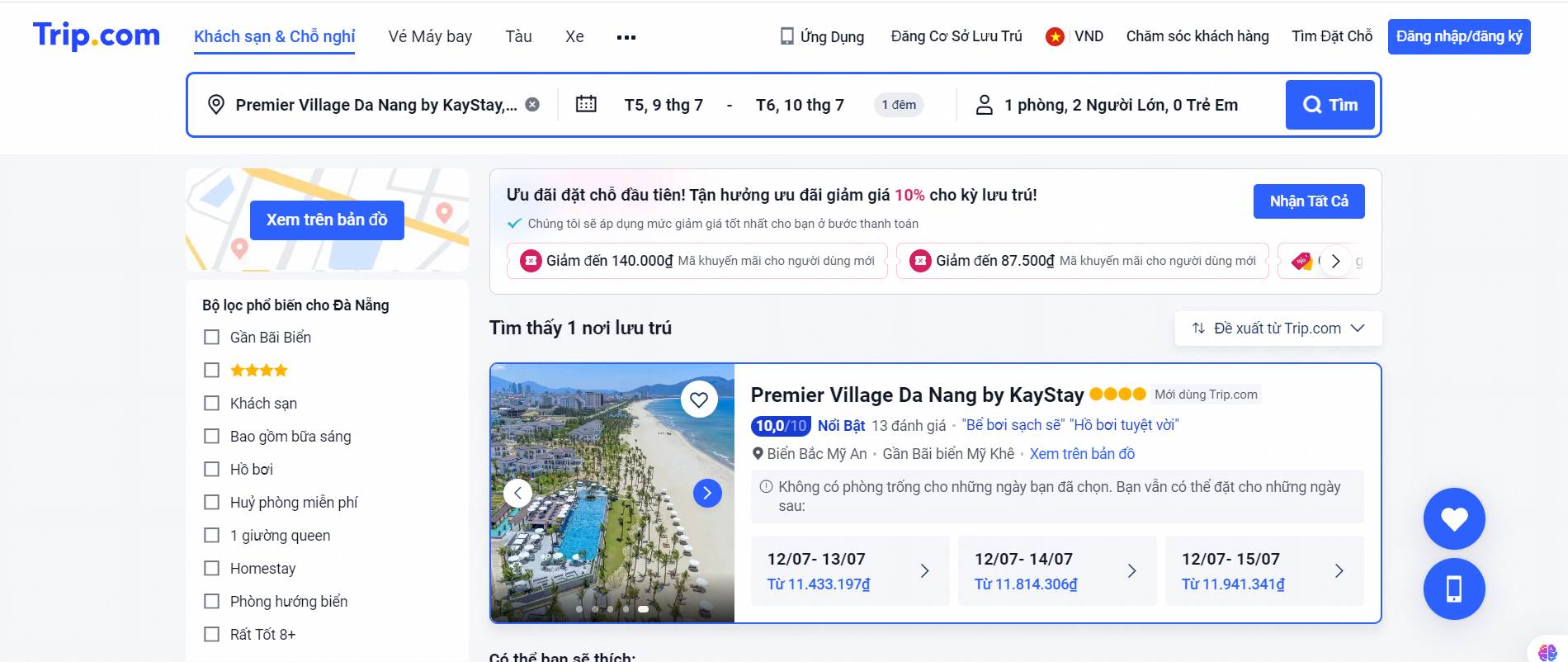 đặt ph&ograve;ng Đ&agrave; nẵng