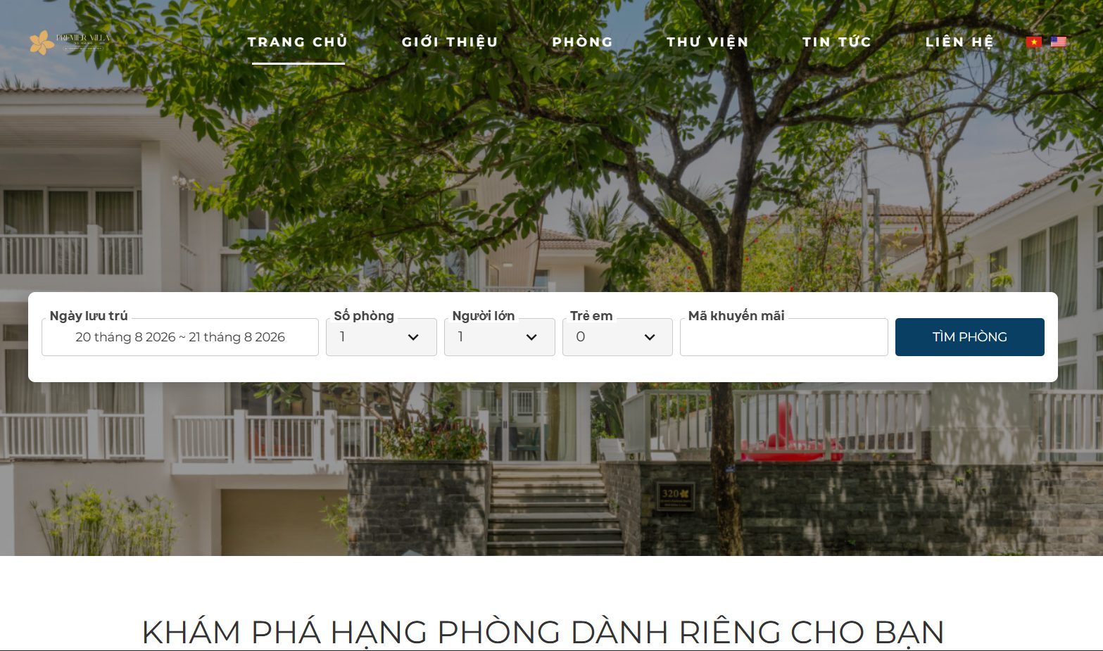 Đặt phòng qua website